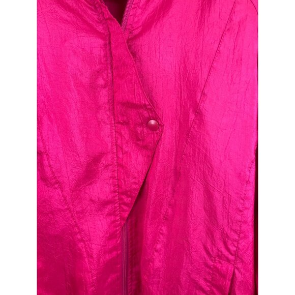 Vintage Lavon Hot Pink Lined Windbreaker Track Jacket Womens Size Small - Picture 4 of 13